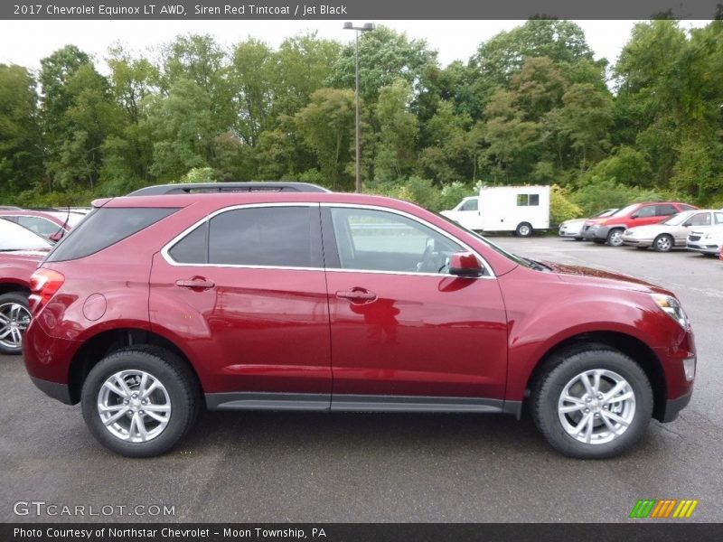 Siren Red Tintcoat / Jet Black 2017 Chevrolet Equinox LT AWD