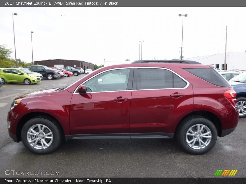 Siren Red Tintcoat / Jet Black 2017 Chevrolet Equinox LT AWD