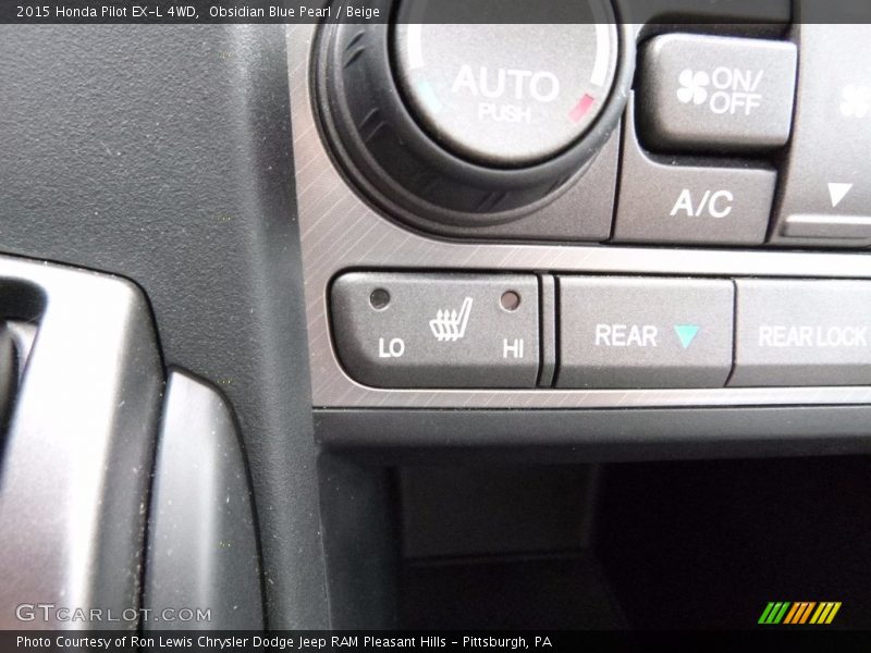 Obsidian Blue Pearl / Beige 2015 Honda Pilot EX-L 4WD