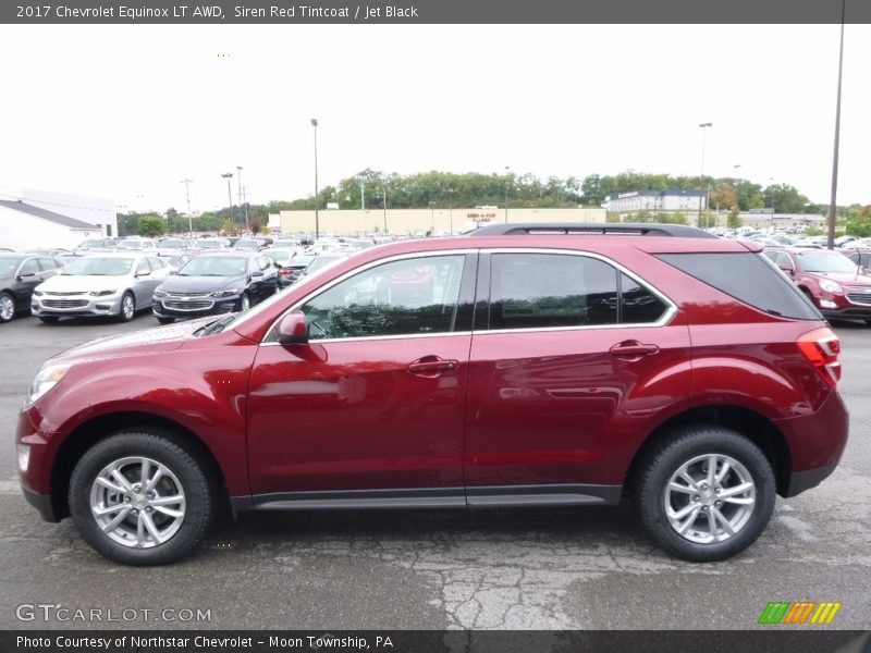 Siren Red Tintcoat / Jet Black 2017 Chevrolet Equinox LT AWD