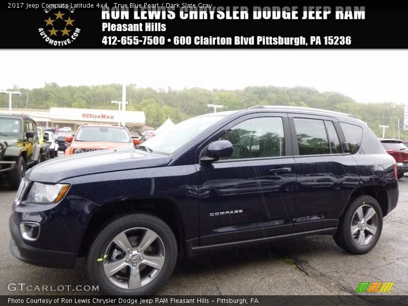 True Blue Pearl / Dark Slate Gray 2017 Jeep Compass Latitude 4x4