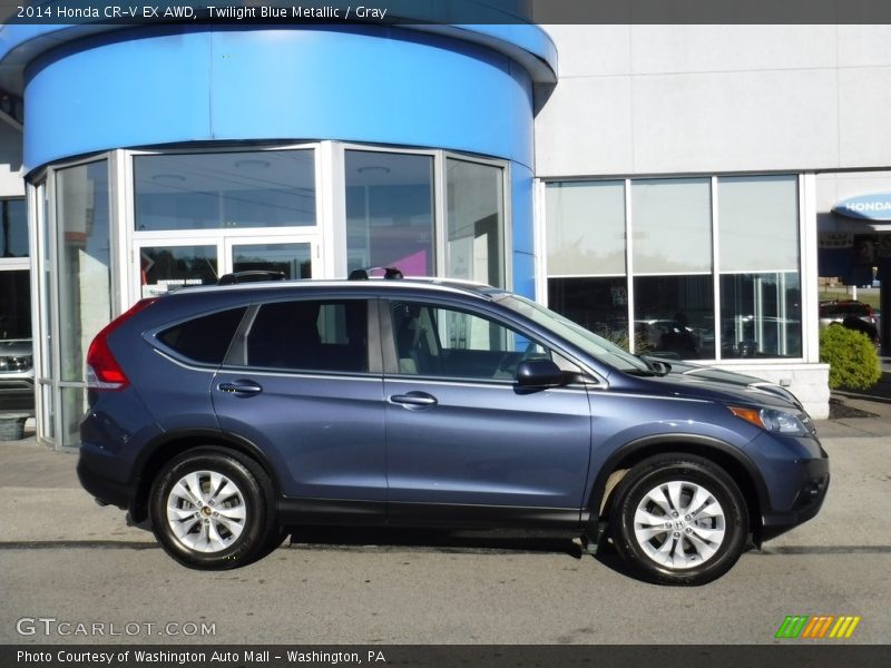 Twilight Blue Metallic / Gray 2014 Honda CR-V EX AWD