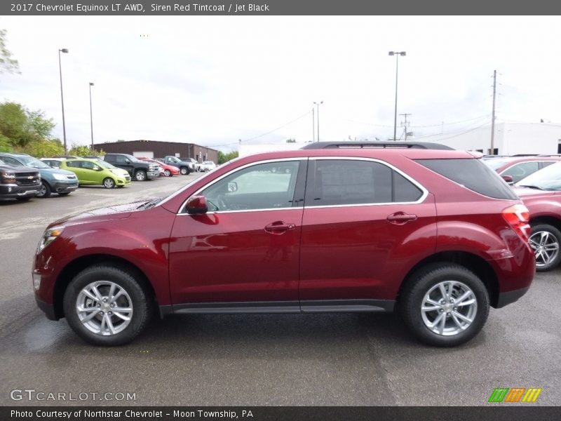 Siren Red Tintcoat / Jet Black 2017 Chevrolet Equinox LT AWD