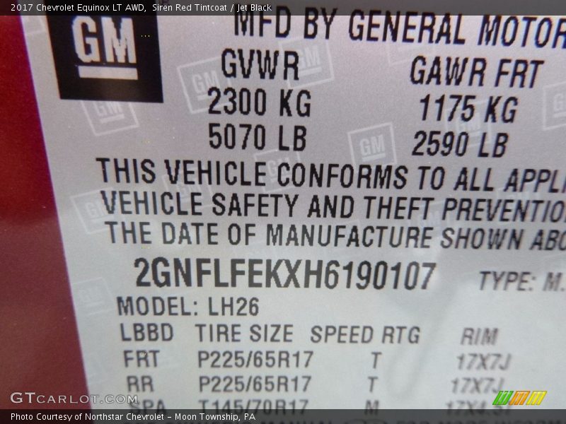 Siren Red Tintcoat / Jet Black 2017 Chevrolet Equinox LT AWD