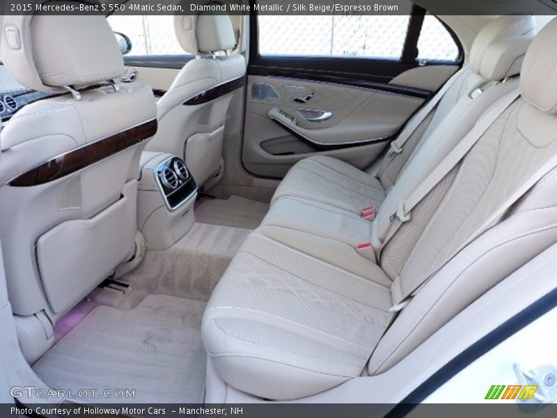 Diamond White Metallic / Silk Beige/Espresso Brown 2015 Mercedes-Benz S 550 4Matic Sedan