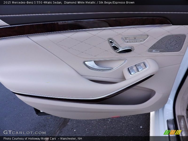 Diamond White Metallic / Silk Beige/Espresso Brown 2015 Mercedes-Benz S 550 4Matic Sedan