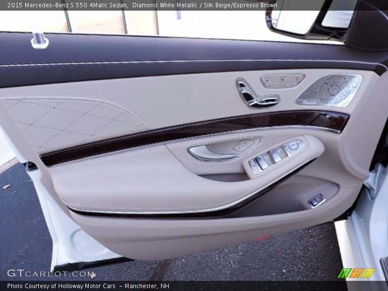 Diamond White Metallic / Silk Beige/Espresso Brown 2015 Mercedes-Benz S 550 4Matic Sedan