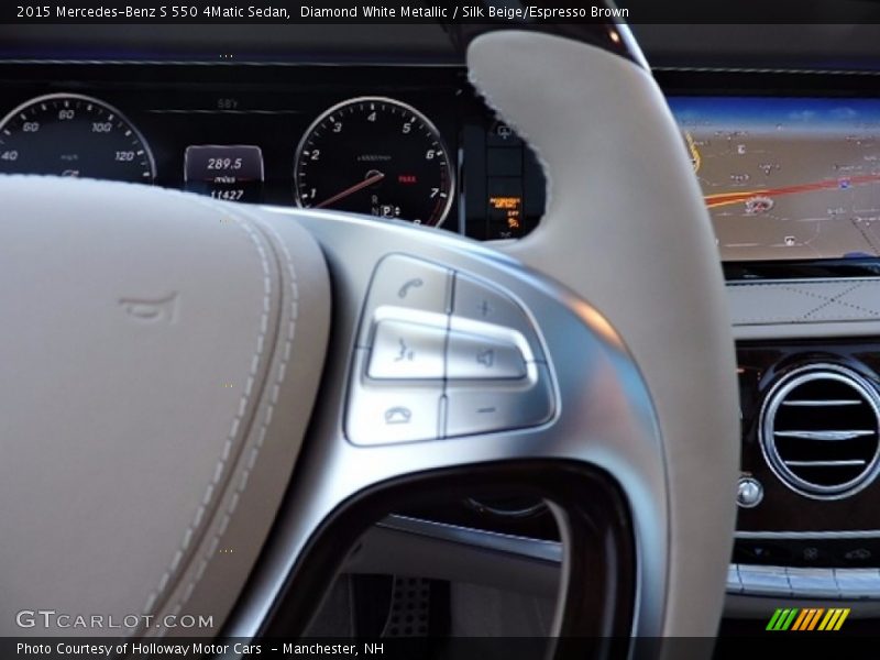 Diamond White Metallic / Silk Beige/Espresso Brown 2015 Mercedes-Benz S 550 4Matic Sedan
