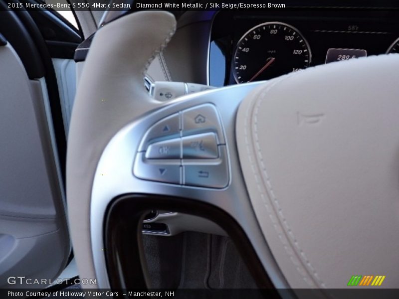 Diamond White Metallic / Silk Beige/Espresso Brown 2015 Mercedes-Benz S 550 4Matic Sedan