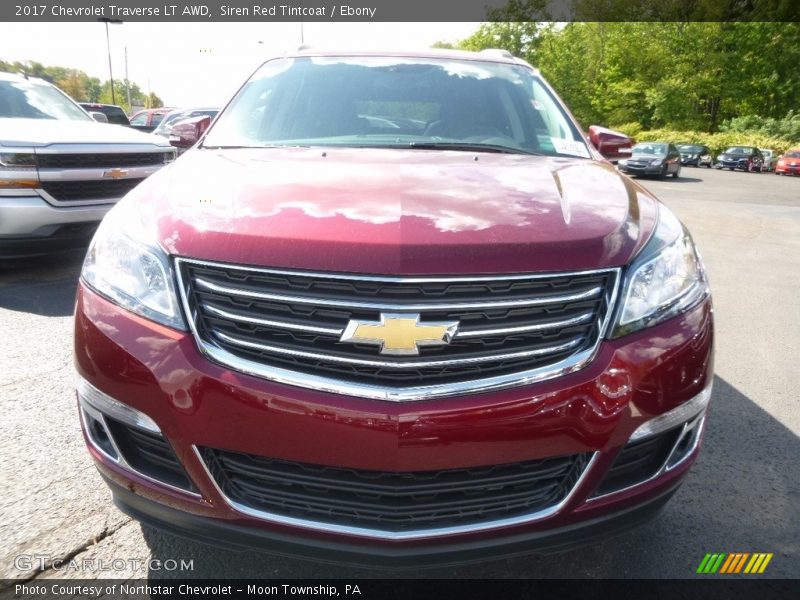 Siren Red Tintcoat / Ebony 2017 Chevrolet Traverse LT AWD
