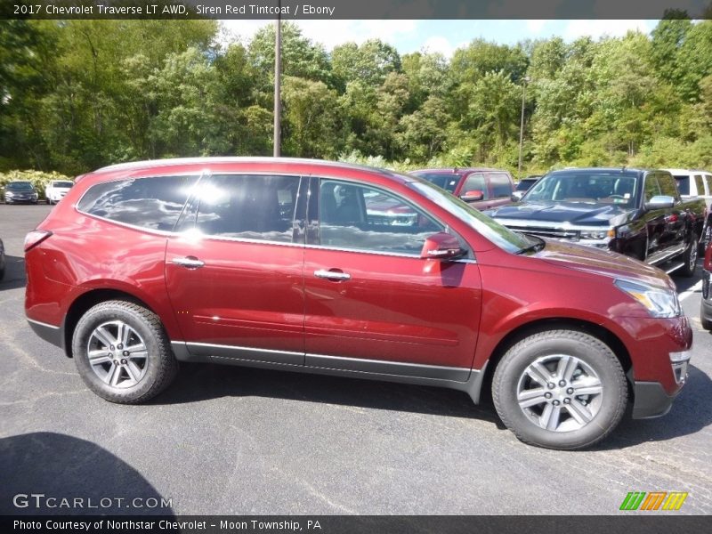 Siren Red Tintcoat / Ebony 2017 Chevrolet Traverse LT AWD