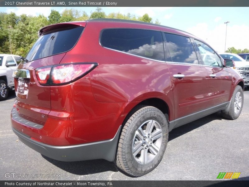 Siren Red Tintcoat / Ebony 2017 Chevrolet Traverse LT AWD