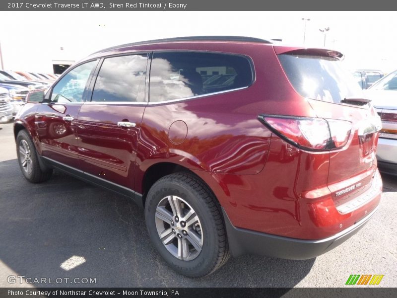 Siren Red Tintcoat / Ebony 2017 Chevrolet Traverse LT AWD