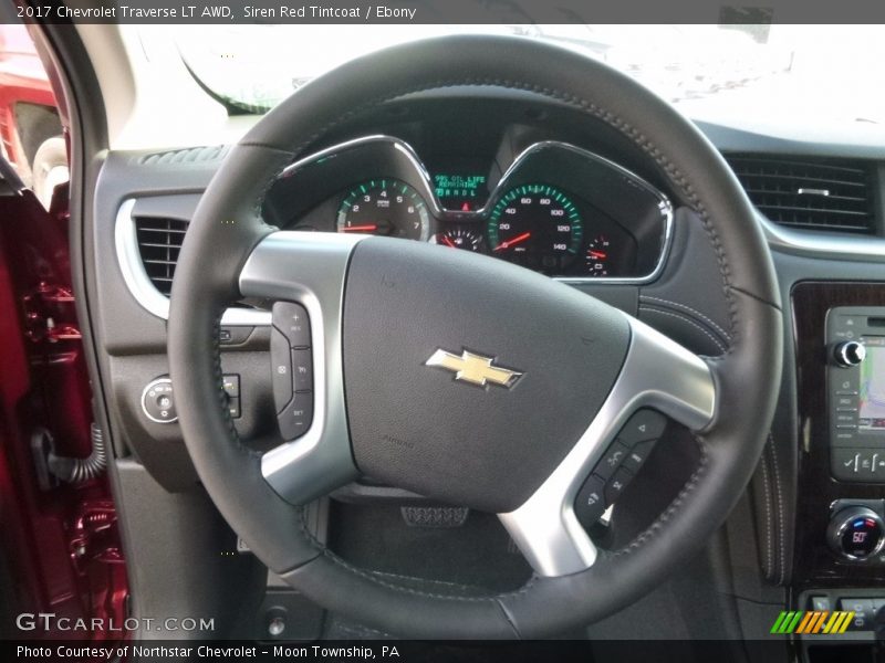 Siren Red Tintcoat / Ebony 2017 Chevrolet Traverse LT AWD