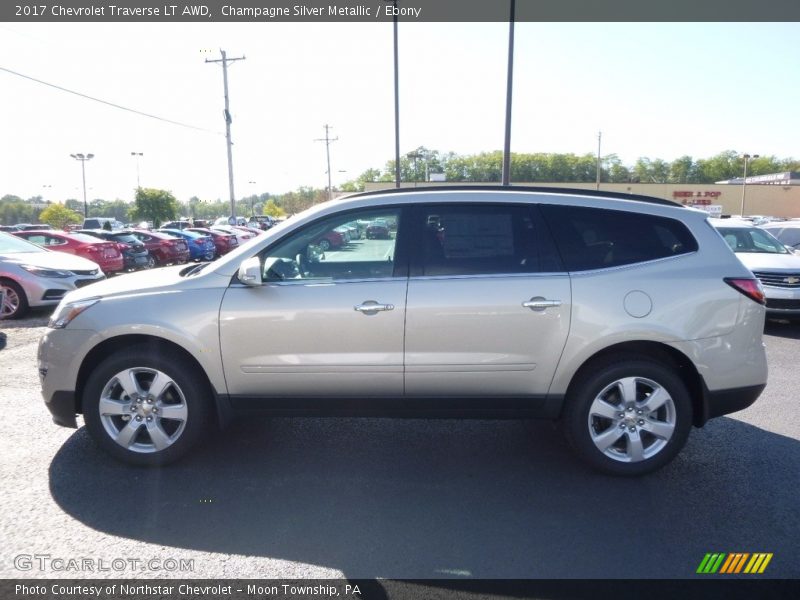 Champagne Silver Metallic / Ebony 2017 Chevrolet Traverse LT AWD