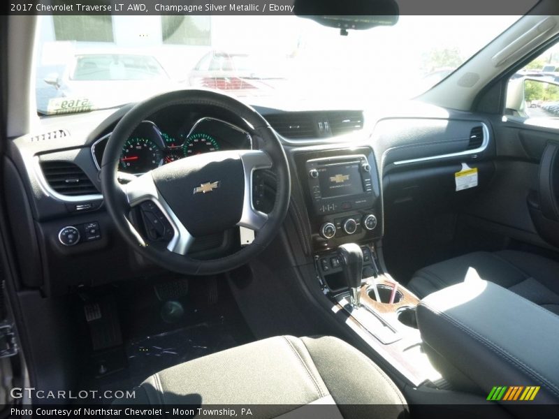 Champagne Silver Metallic / Ebony 2017 Chevrolet Traverse LT AWD