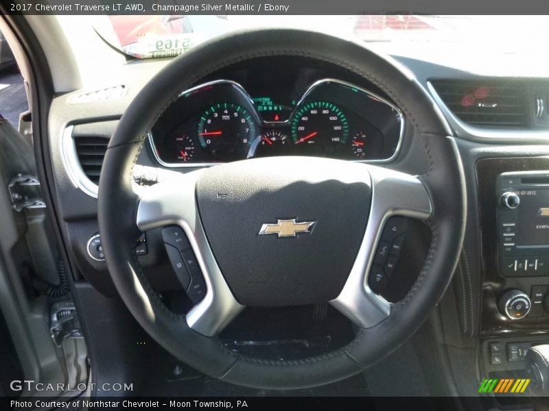 Champagne Silver Metallic / Ebony 2017 Chevrolet Traverse LT AWD