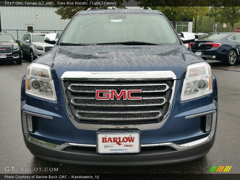 Slate Blue Metallic / Light Titanium 2017 GMC Terrain SLT AWD