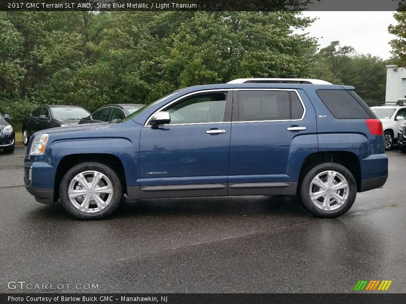 Slate Blue Metallic / Light Titanium 2017 GMC Terrain SLT AWD