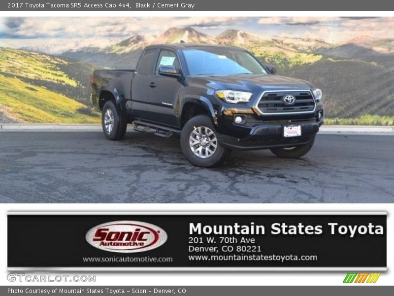 Black / Cement Gray 2017 Toyota Tacoma SR5 Access Cab 4x4