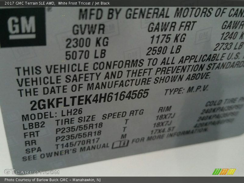 White Frost Tricoat / Jet Black 2017 GMC Terrain SLE AWD