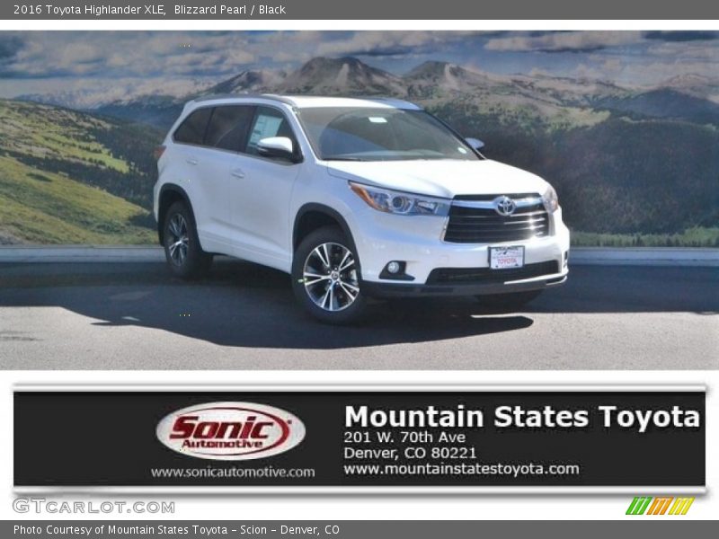 Blizzard Pearl / Black 2016 Toyota Highlander XLE