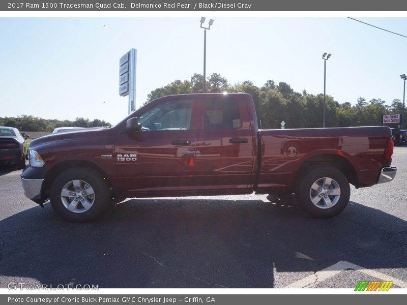 Delmonico Red Pearl / Black/Diesel Gray 2017 Ram 1500 Tradesman Quad Cab