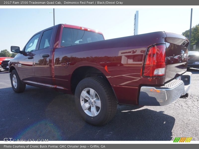 Delmonico Red Pearl / Black/Diesel Gray 2017 Ram 1500 Tradesman Quad Cab