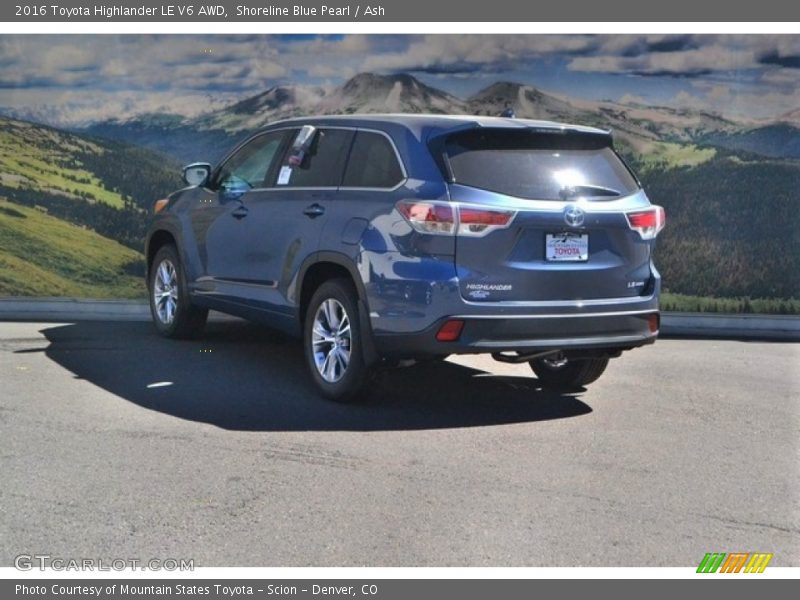 Shoreline Blue Pearl / Ash 2016 Toyota Highlander LE V6 AWD