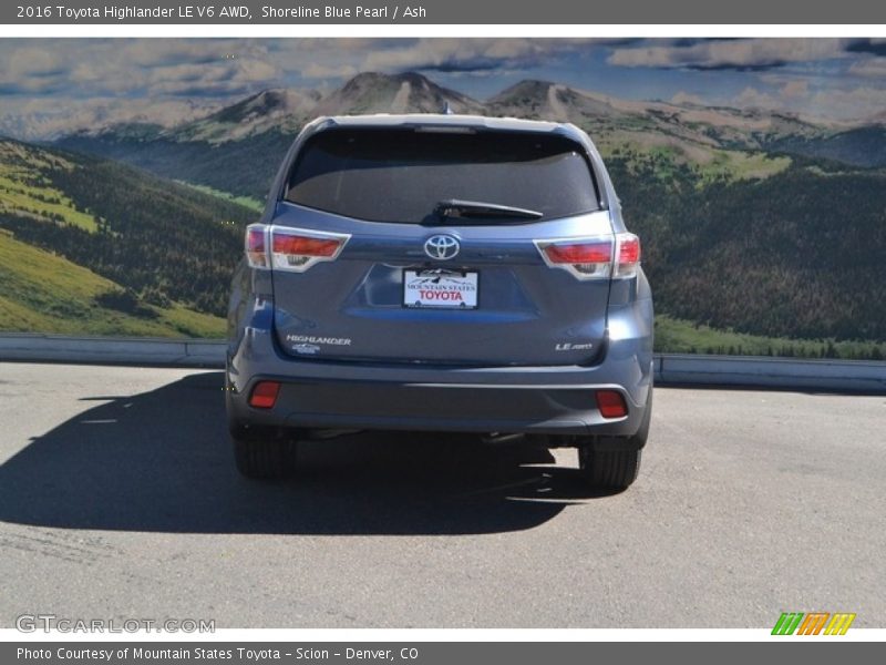 Shoreline Blue Pearl / Ash 2016 Toyota Highlander LE V6 AWD