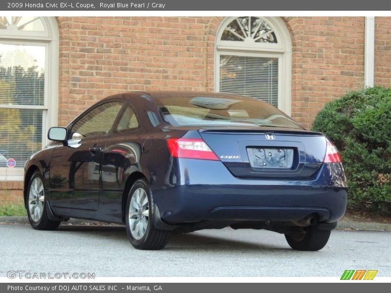 Royal Blue Pearl / Gray 2009 Honda Civic EX-L Coupe