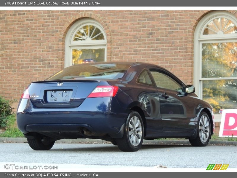 Royal Blue Pearl / Gray 2009 Honda Civic EX-L Coupe