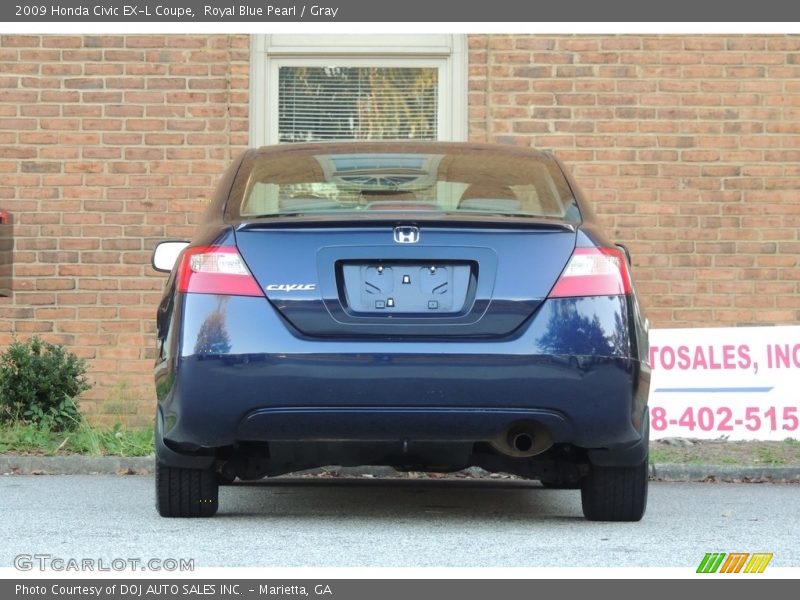 Royal Blue Pearl / Gray 2009 Honda Civic EX-L Coupe