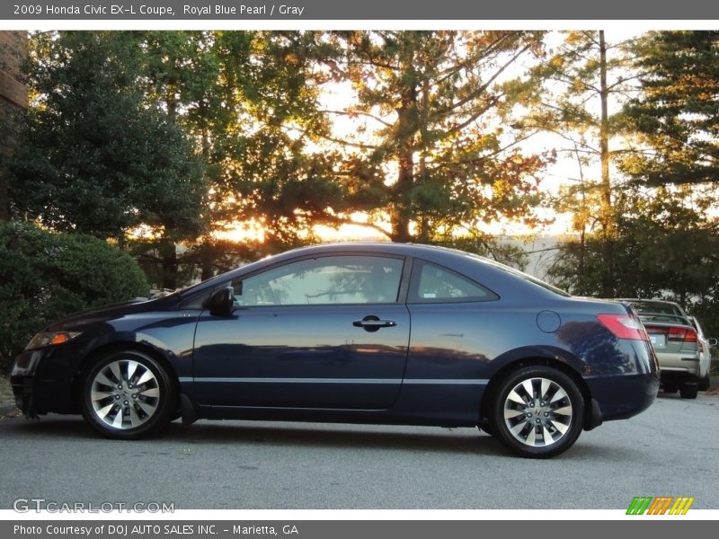 Royal Blue Pearl / Gray 2009 Honda Civic EX-L Coupe