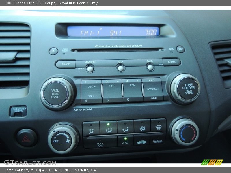 Royal Blue Pearl / Gray 2009 Honda Civic EX-L Coupe