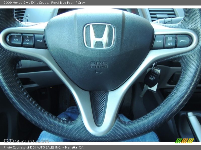Royal Blue Pearl / Gray 2009 Honda Civic EX-L Coupe