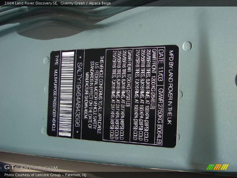 Giverny Green / Alpaca Beige 2004 Land Rover Discovery SE