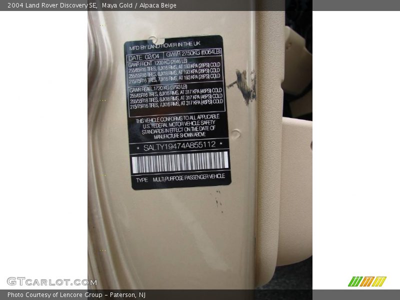Maya Gold / Alpaca Beige 2004 Land Rover Discovery SE