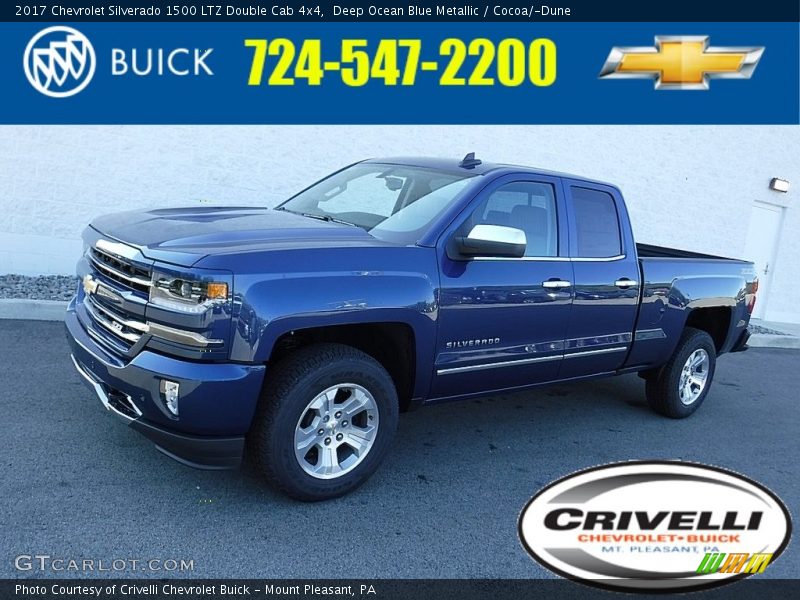 Deep Ocean Blue Metallic / Cocoa/­Dune 2017 Chevrolet Silverado 1500 LTZ Double Cab 4x4