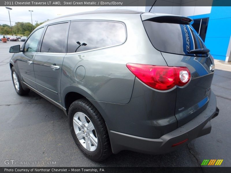 Steel Green Metallic / Ebony/Ebony 2011 Chevrolet Traverse LT AWD