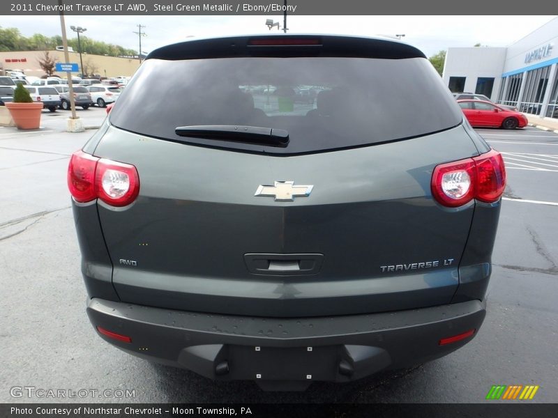 Steel Green Metallic / Ebony/Ebony 2011 Chevrolet Traverse LT AWD