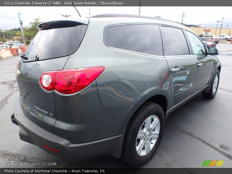 Steel Green Metallic / Ebony/Ebony 2011 Chevrolet Traverse LT AWD