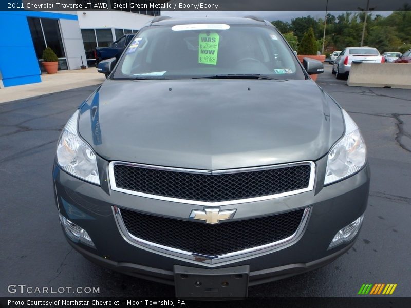 Steel Green Metallic / Ebony/Ebony 2011 Chevrolet Traverse LT AWD
