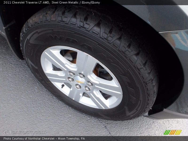 Steel Green Metallic / Ebony/Ebony 2011 Chevrolet Traverse LT AWD