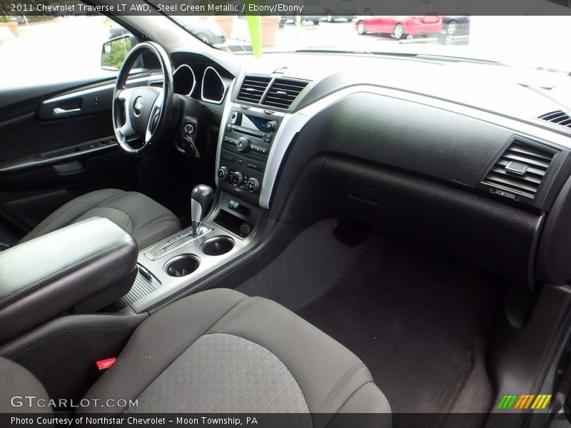 Steel Green Metallic / Ebony/Ebony 2011 Chevrolet Traverse LT AWD