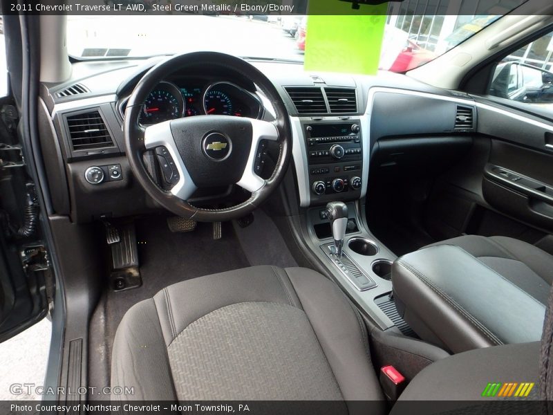 Steel Green Metallic / Ebony/Ebony 2011 Chevrolet Traverse LT AWD