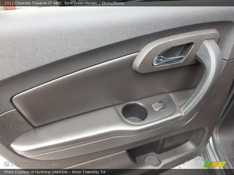 Steel Green Metallic / Ebony/Ebony 2011 Chevrolet Traverse LT AWD