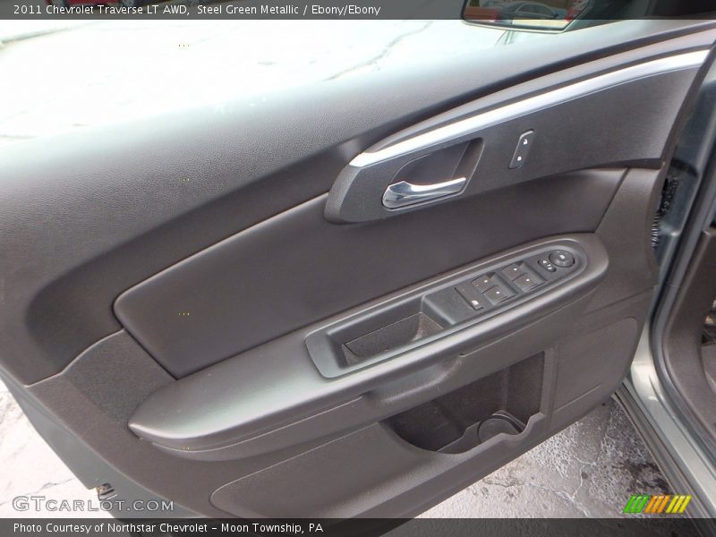 Steel Green Metallic / Ebony/Ebony 2011 Chevrolet Traverse LT AWD