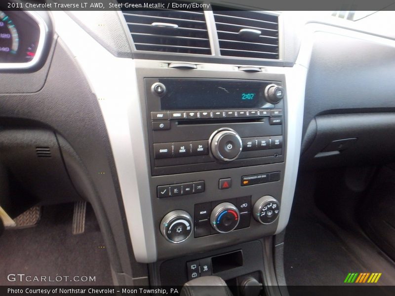 Steel Green Metallic / Ebony/Ebony 2011 Chevrolet Traverse LT AWD
