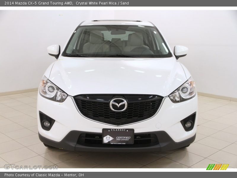 Crystal White Pearl Mica / Sand 2014 Mazda CX-5 Grand Touring AWD